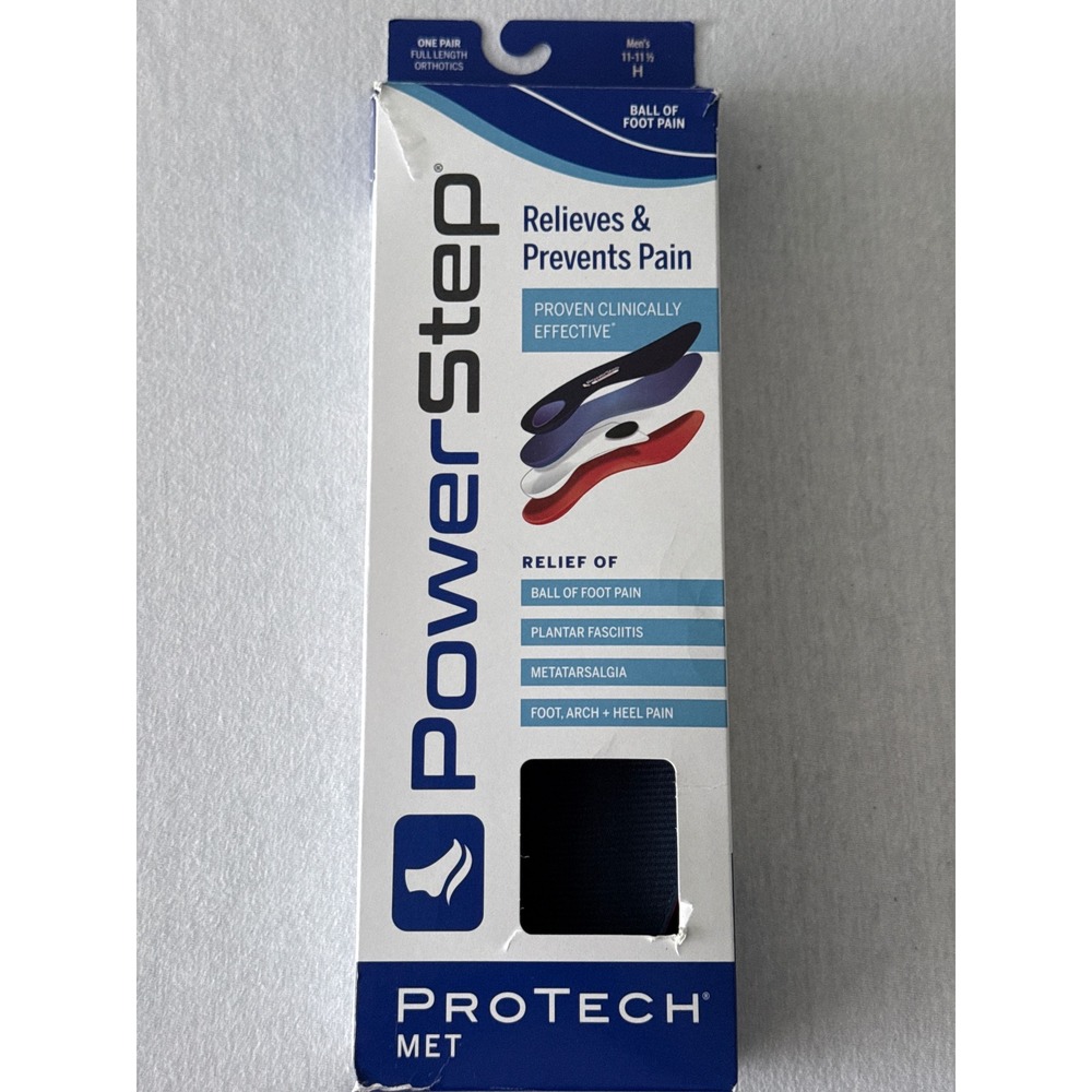 PowerStep ProTech Full Length Insoles Mens 11-11.5 Plantar Fasciitis Support